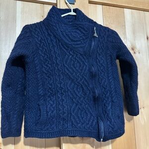 Aran Sweater Market | 100% Merino Wool Side-Zip Cardigan